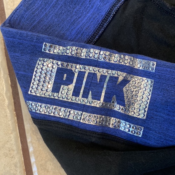 PINK Victoria’s Secret crop Capri pants with rhinestone’s on the waist band - Picture 3 of 3